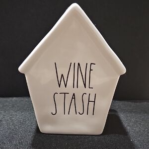 Rae Dunn White Ceramic "WINE STASH" House Accent